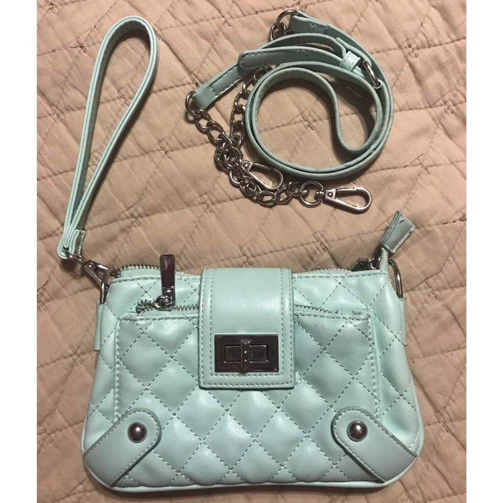 blue quilted crossbody bag/purse